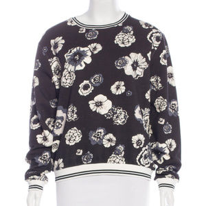 COPY - MSGM Floral Navy White Print Sweatshirt Top Sz L